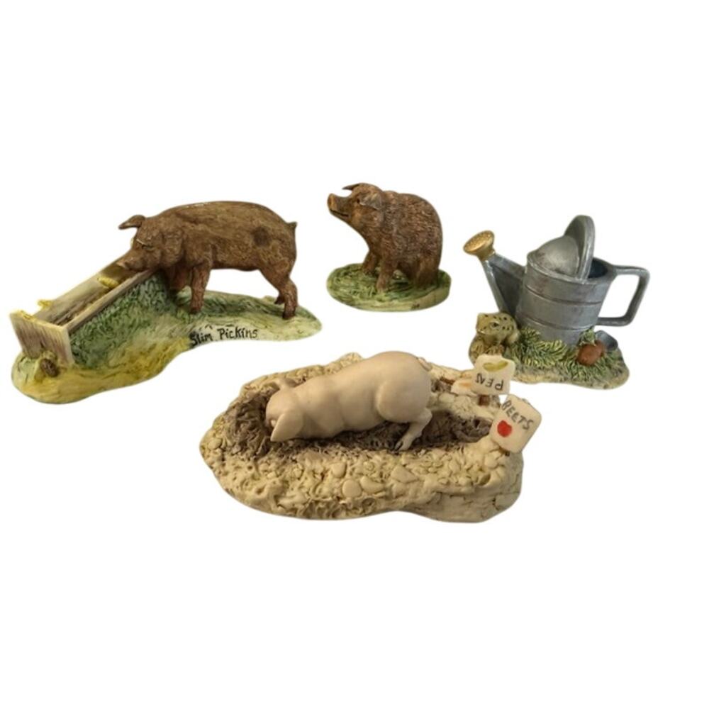 Lowell Davis Schmid Border Fine Arts Farm Animals Pig 80s and 90s As Is Lot of 4